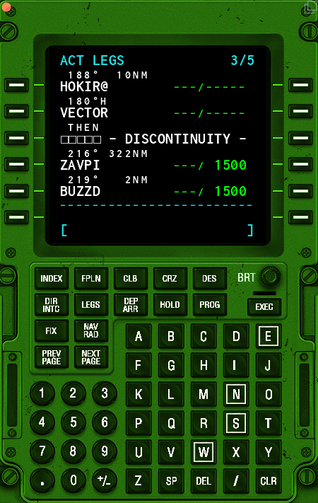 FMC showing discontinuity between waypoints