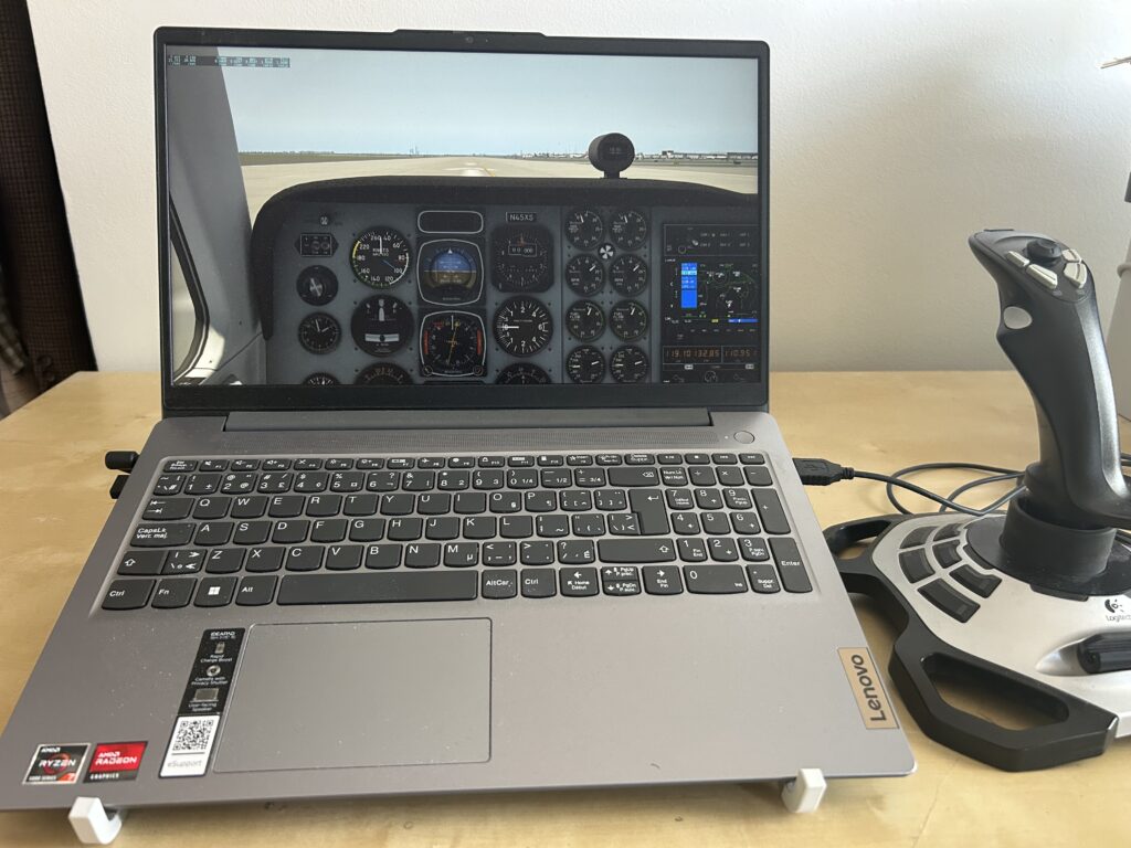 My Flight Simulator Laptop and Joystick Setup